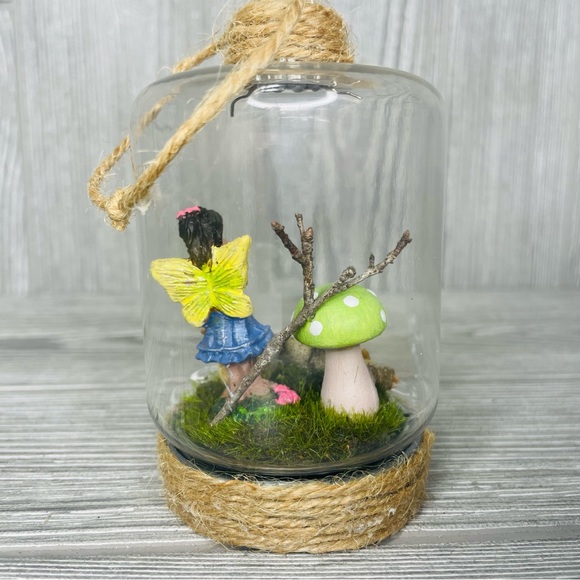 Adopt a fairy Handmade terrariums fairy’s hanging decoration art whimsical gnome - Picture 2 of 3